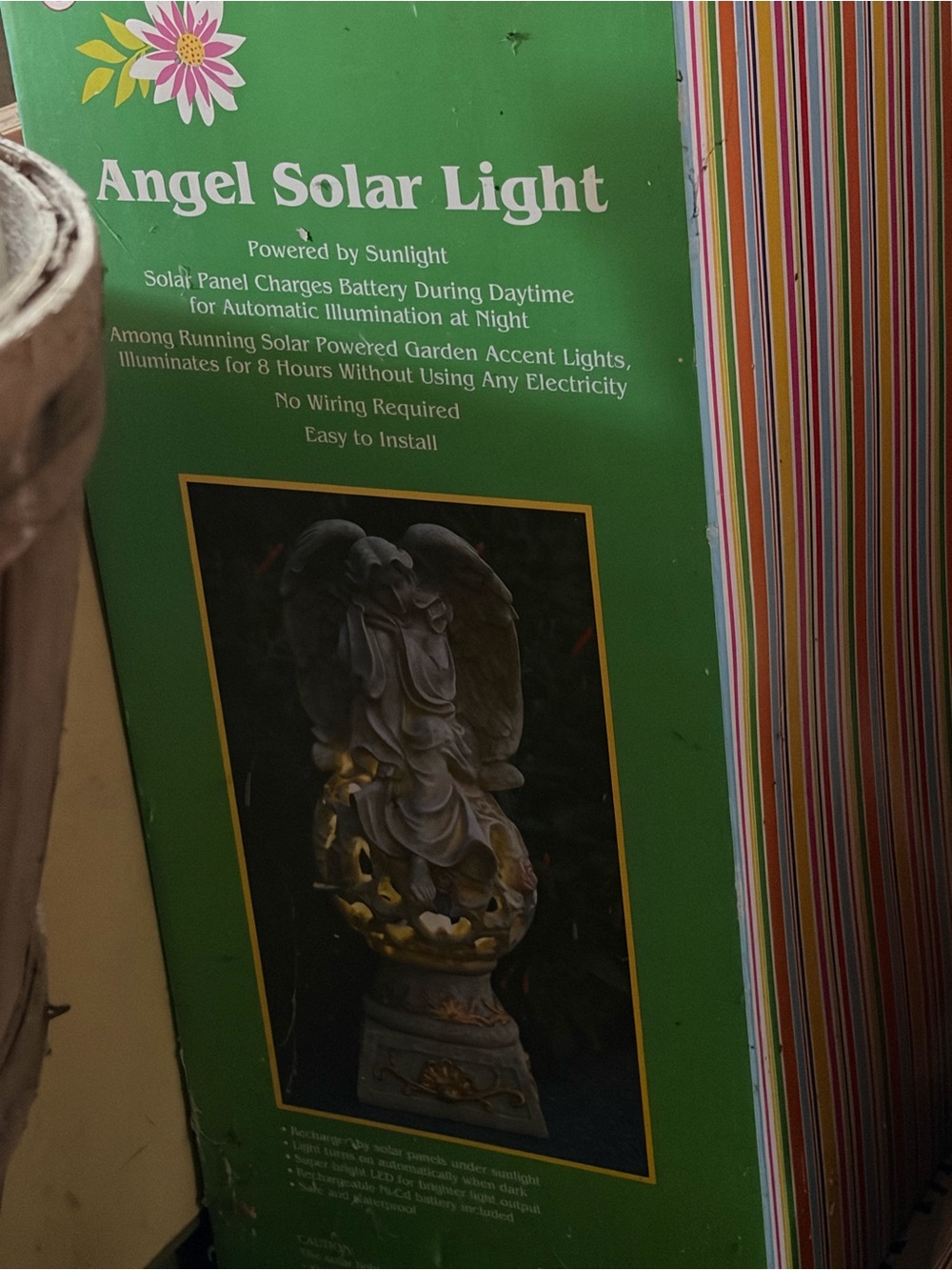 Angel Solar Light Outdoor Angel Garden Accent - Green